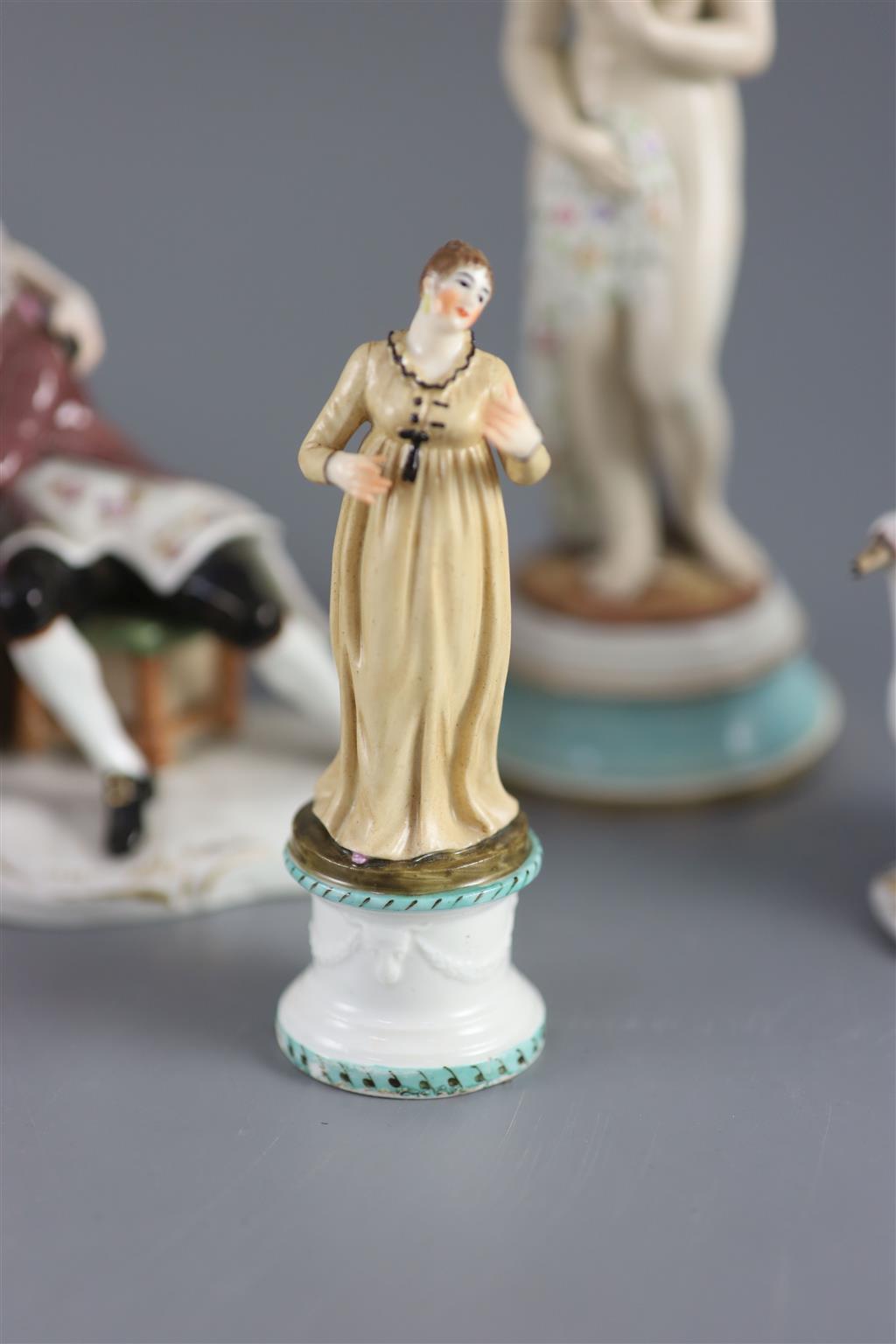 Seven assorted Continental porcelain figures,